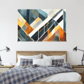 Painted abstract art earth tone  キャンバスプリント (インサイチュ (寝室))