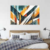 Painted abstract art earth tone  キャンバスプリント (インサイチュ (寝室))