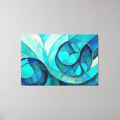 Painted abstract art in Blue  キャンバスプリント (正面)