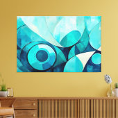 Painted abstract art in Blue 02 キャンバスプリント (インサイチュ (リビング))