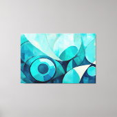 Painted abstract art in Blue 02 キャンバスプリント (正面)