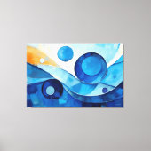 Painted abstract art in Blue 03 キャンバスプリント (正面)