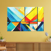 Painted abstract art multicolor キャンバスプリント (インサイチュ (リビング))