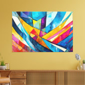 Painted abstract art multicolor キャンバスプリント (インサイチュ (リビング))