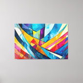 Painted abstract art multicolor キャンバスプリント (正面)