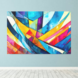 Painted abstract art multicolor キャンバスプリント