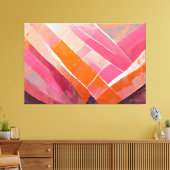 Painted abstract art pinks キャンバスプリント (インサイチュ (リビング))