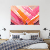 Painted abstract art pinks キャンバスプリント (インサイチュ (寝室))