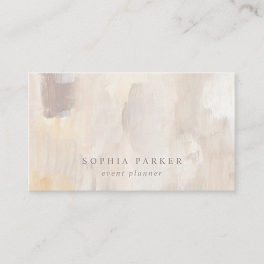 Painted Abstract | Elegant Minimalist Neutral 名刺 (正面)