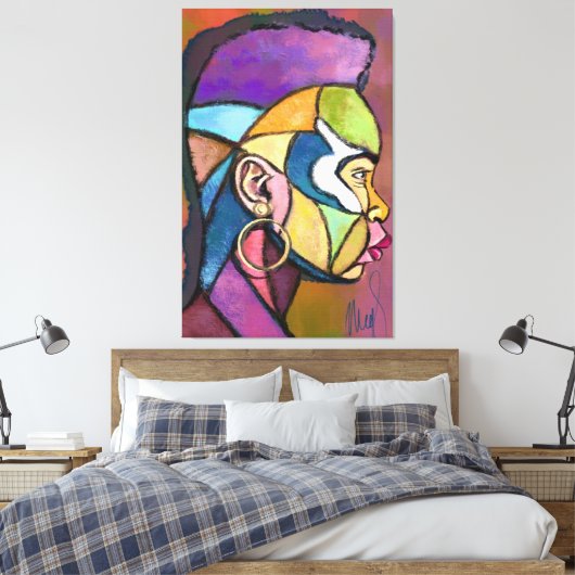 Painted Art African Man Canvas Print キャンバスプリント (インサイチュ (寝室))