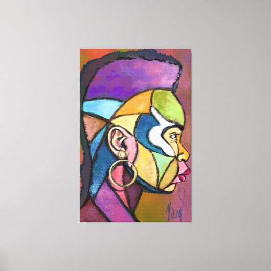 Painted Art African Man Canvas Print キャンバスプリント (正面)