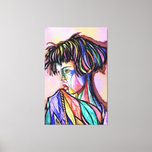 Painted Art Lady Canvas Print キャンバスプリント (正面)