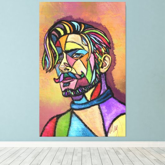 Painted Art Man Canvas Print キャンバスプリント (インサイチュ (ウッドフロア))
