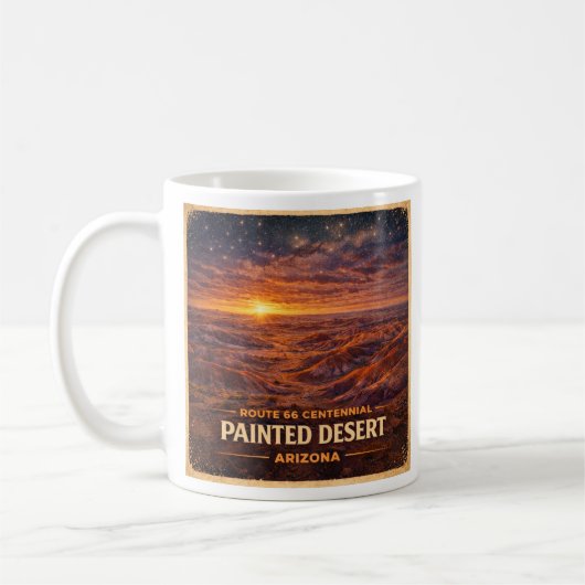 Painted Badlands Starlit Arizona Morning コーヒーマグカップ (左)