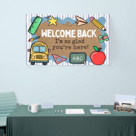 Painted Banner Look Back to School Welcome Sighs 横断幕 (トレードショー)