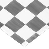 Painted Black and White Check Checkerboard Pattern ミディアムテーブルランナー (コーナー)