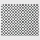 Painted Black and White Check Checkerboard Pattern ラッピングペーパー (フラット)