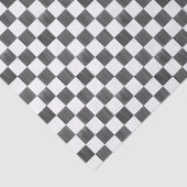 Painted Black and White Check Checkerboard Pattern 薄葉紙 (詳細)