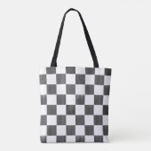 Painted Black Checkerboard Pattern Personalized トートバッグ (裏面)
