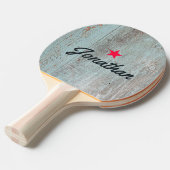 Painted Blue Wood Vintage Star Signature 卓球ラケット (正面アングル)