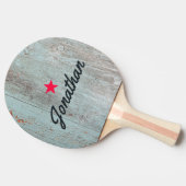 Painted Blue Wood Vintage Star Signature 卓球ラケット (横)