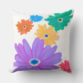 Painted Bold Blooming Flower Design クッション (正面)