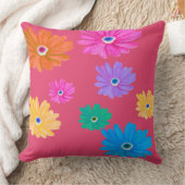 Painted Bold Blooming Flower Design クッション (ブランケット)