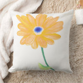 Painted Bold Blooming Yellow Flower  クッション (ブランケット)