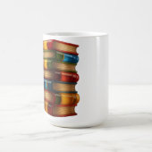 Painted Book - 3D Stack of Colorful Resin Novels コーヒーマグカップ (中央)