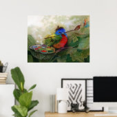 Painted Bunting Print ポスター (ホームオフィス)