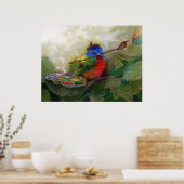 Painted Bunting Print ポスター (キッチン)