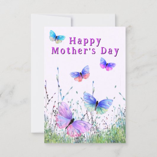 Painted Butterflies Mother's Day Cards カード (裏面)