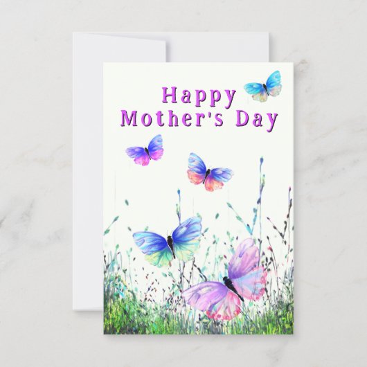 Painted Butterflies Mother's Day Cards カード (正面)