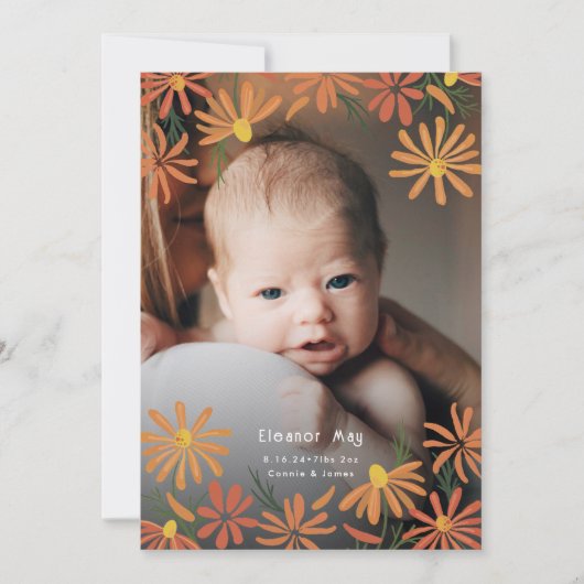 Painted Daisies Photo Birth 案内状 (正面)