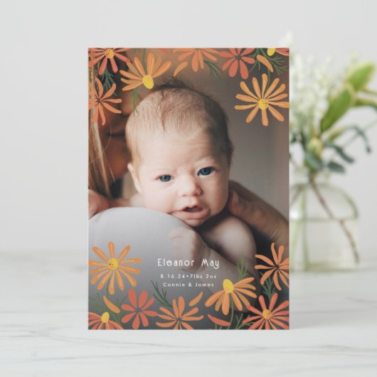 Painted Daisies Photo Birth 案内状 (スタンド正面)