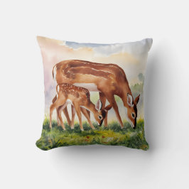 Painted Deer Mom and Baby クッション