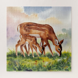 Painted Deer Mom and Baby ジグソーパズル