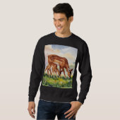 Painted Deer Mom and Baby スウェットシャツ (正面フル)