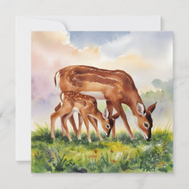 Painted Deer Mom and Baby 招待状