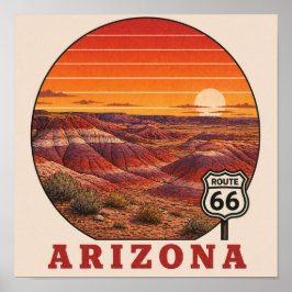 Painted Desert Route 66 アリゾナ州ポスター ポスター