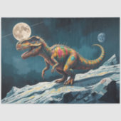 Painted Dinosaur Under Moonlight Pop Surreal  薄葉紙 (正面)