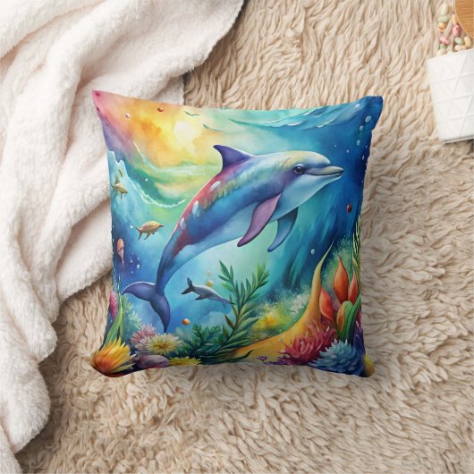 Painted Dolphin クッション (ブランケット)