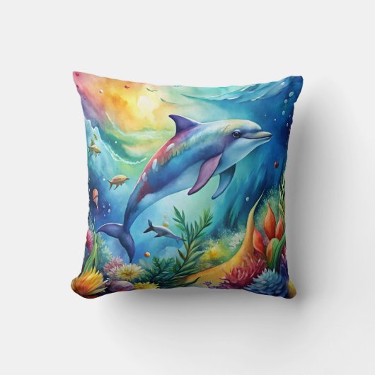 Painted Dolphin クッション (正面)