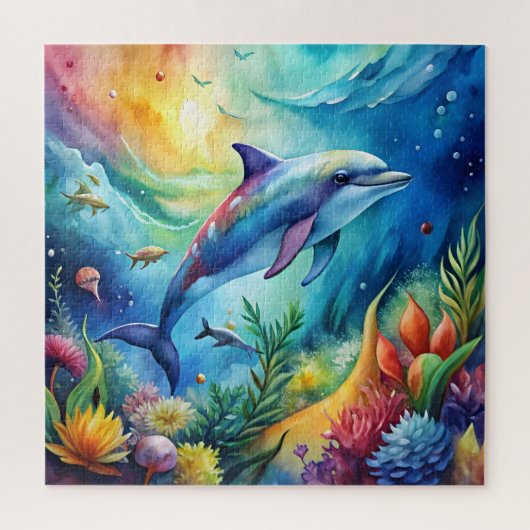Painted Dolphin ジグソーパズル (縦)