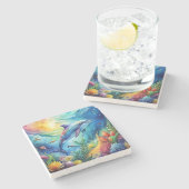 Painted Dolphin ストーンコースター (横)