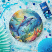 Painted Dolphin ペーパープレート (パーティー)