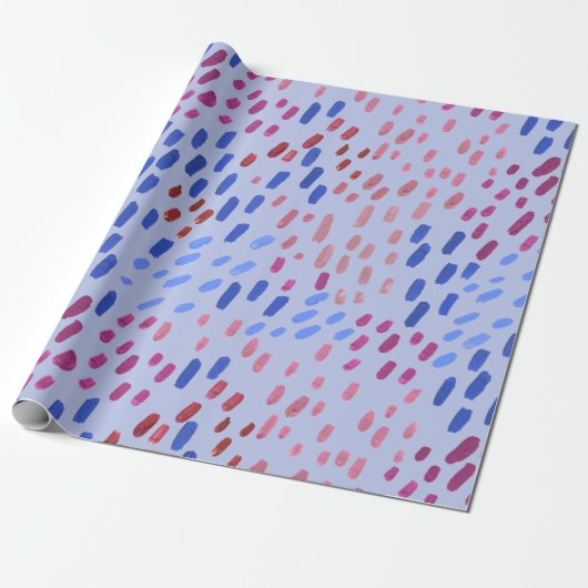 Painted Dots Pattern – Hand-Painted Abstract Blue ラッピングペーパー (アンロールド)