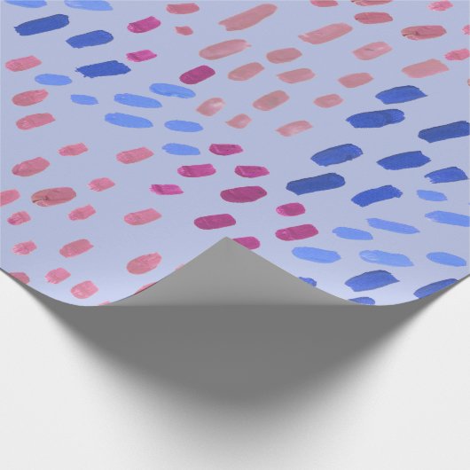 Painted Dots Pattern – Hand-Painted Abstract Blue ラッピングペーパー (角)