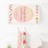 Painted Egg Soft Pink Kids Birthday Welcome Banner 横断幕 (インサイチュ)
