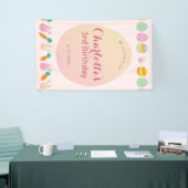 Painted Egg Soft Pink Kids Birthday Welcome Banner 横断幕 (トレードショー)